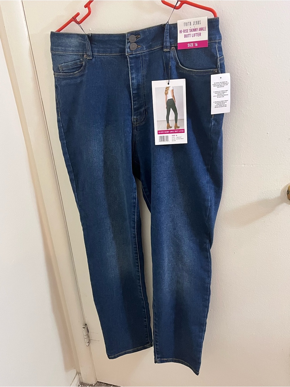 NWT Faith Jeans Size 16 Hi-Rise Skinny Ankle Butt Lifter